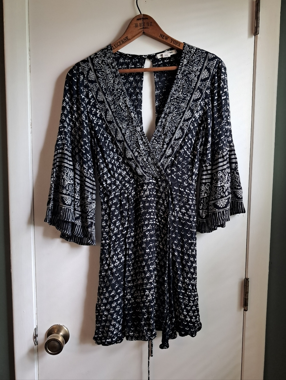 Billabong Black and White Printed Boho Dress